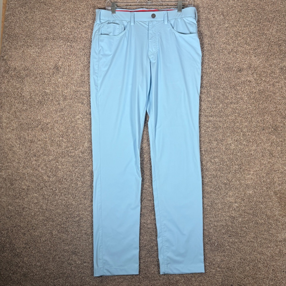 Redvanly Mens Golf Pants Light Blue Performance Stretch Athletic Trousers Size M